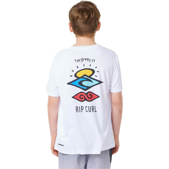 2024 Rip Curl Jungen Icons Surflite UPF Short Sleeve Lycra Vest 12ABRV - White